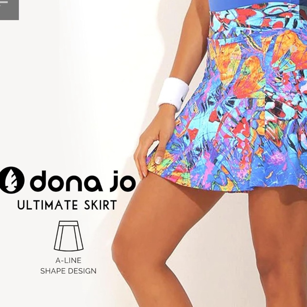 Dona Jo Ultimate Women's Active Performance Dri Fit A-line Skort w/ Pockets - Picture 4 of 7